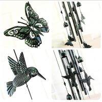 Retro Metal Animal Wind Chimes 3D Hummingbird Memorial Wind Bell Aluminum Tubes