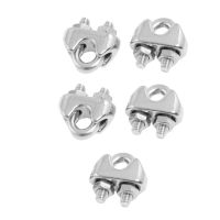 5 Pcs 304 Stainless Steel Saddle Clamp Cable Clip for 3/25" 3mm Wire Rope