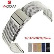 Milanese Loop Watchband 12Mm 14Mm 16Mm 18Mm 20Mm 22Mm Tháo Nhanh Dây Đeo