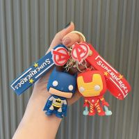 ㍿♣☁ Avenger Spiderman Cute Cartoon Keychain Silicone Car Couple Key Pendant School Bag Ornament Keychain
