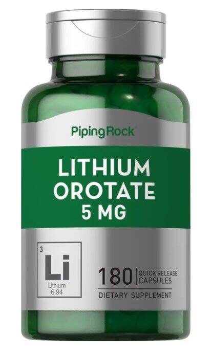 Lithium Orotate 5 mg 90 / 180 Quick Release Capsules for positive mood