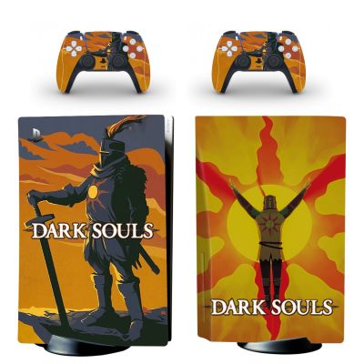 (MQ สไตล์ใหม่) Dark Souls PS5ดิสก์มาตรฐานฝาครอบรูปลอกสติ๊กเกอร์สกินสำหรับคอนโซลและคอนโทรลเลอร์ PS5กรอบและที่คลุมสติ๊กเกอร์สกิน