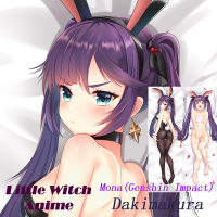 Dakimakura Anime Mona(Genshin Impact) Double-sided Print Life-size Body Pillow Cover