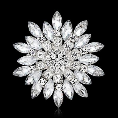 Brooch Pin Jewelry New Fashion Retro Women Fashion Flower Brooch Crystal Rhinestone Jewelry for Wedding Dating Party Gift