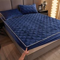 【hot】！ Couple Bed Thick Bedspread Quilt Mattress Cover 2 Elastic Fitted Sheet Warm Soft Fluffy 150