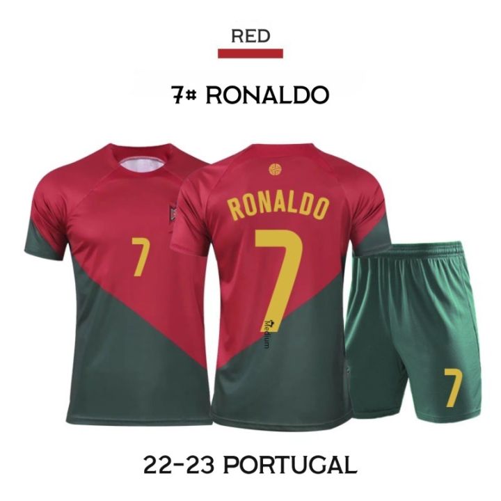 ฟุตบอลโลก2022-ronaldo-เสื้อฟุตบอลโปรตุเกสทีมชาติเสื้อบ้านสำหรับผู้ใหญ่-หมายเลข3-7-8-11-19-23