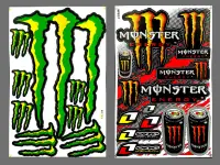 สติ๊กเกอร์แต่งรถ Monster เล็บ MON755 (สีเขียว) Monster 2กระป๋อง (สีส้ม) มอเตอร์ไซค์ สติ๊กเกอร์ติดกระจก แต่งรถรถยนต์ ติดหมวกกันน็อค จำนวน 2 แผ่น