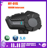 Hysnox HY-01S Motorcycle Intercom ชุดหูฟังอินเตอร์คอมจับคู่สากล1000เมตรชุดหูฟังรถจักรยานยนต์5.0บลูทูธ Hi-Fi หูฟังรถจักรยานยนต์หมวกกันน็อค AccessoriesVS Vimoto V8