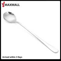 ?Quick Arrival?Long Handle Stainless Steel Ice Spoon Coffee Tea Spoons Tableware (Silver)?Arrive 1-3 Days?