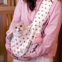 กระเป๋าใส่แมวลูกสุนัข Handmade Small Dog Outdoor Travel Handbag Canvas Single Shoulder Bag Tote Shoulder Bag Breathable