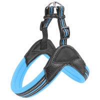 2021 Pet Supplies Dog Leash Reflective Harness BreathablePUleather pet Chest Harness Dogcollar for large Dogs Luminous DogCollar