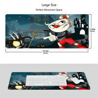 อุปกรณ์เสริมสำหรับเล่นเกม Mousepad C-Cuphead Anime Mouse Pad Pc Gamer ตู้พรมสำนักงานโต๊ะคอมพิวเตอร์ Mat Non-Slip คีย์บอร์ด Mats