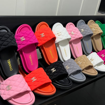 CHANNEL (C.C) New 2023 Spring/Summer Collection Womens Velcro Slippers Girls Outdoor Original Korean Edition Beach Sandals (Box Packaging)TH