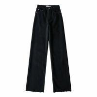 Wide Leg Pant Women Jeans Autumn Winter High Waist Slouchy Black Straight Leg Denim Trouser Fall 2020 Casual High Street Clothes