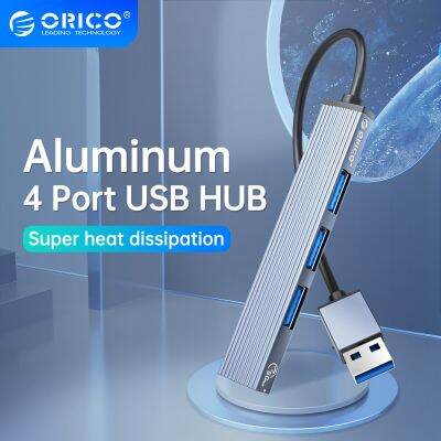 อลูมิเนียม ORICO ฮับ Type C 4พอร์ต USB 3.0 2.0อะแดปเตอร์หลายตัวแยก OTG แบบพกพาแท่นทีเอฟสำหรับอุปกรณ์คอมพิวเตอร์ Macbook Pro PC