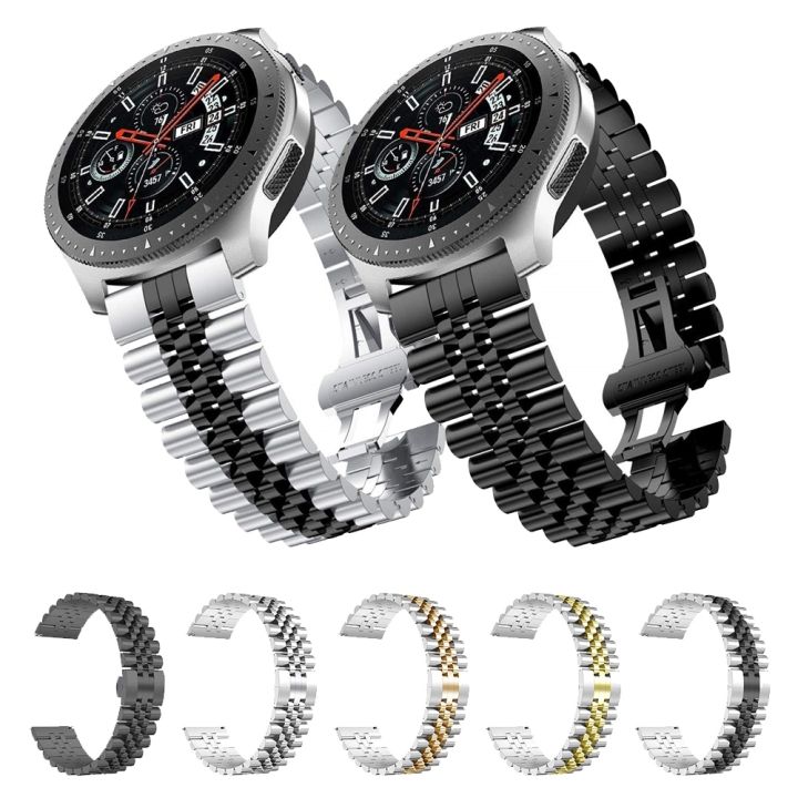 สำหรับ-samsung-galaxy-watch5สายนาฬิกาข้อมือสแตนเลสห้าเม็ด40มม-44มม-สีดำ
