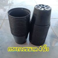 กระถางพลาสติกดำ 4" แพ็ค 10 ใบ