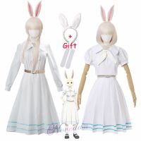 （ใหม่）ใหม่อะนิเมะคอสเพลย์ Beastars Haru เครื่องแต่งกาย Lolita ชุดวิกผมหูผู้หญิงชุดนักเรียนญี่ปุ่นสีขาวกระต่ายฮาโลวีนเครื่องแต่งกาย