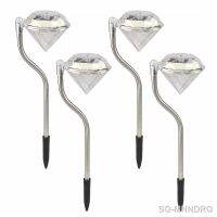 【LZ】✶✽  Diamante LED Solar Jardim Luz Stake Lâmpada ao ar livre impermeável Lawn Landscape Caminho Pátio Quintal Decoração IP65 4Pcs