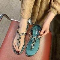 COD DSGRTYRTUTYIY Free shipping in a limited time Popular women transparent sandals with rhinestone lady summer beach shoes student Roman shoes travel flat sandals with crystal female sandals large size 40