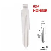 10ชิ้น03 Hon58r Hon58rfh ด้านขวาใบมีดรีโมกุญแจแบบพลิกเปล่าแบบไม่มีสลักสำหรับฮอนด้าสำหรับ Keydiy Kd Xhorse Vvdi Jmd