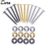【cw】New 8 PCS GoldBlackSilver Electric Guitar Neck Mounting FerrulesBushings And Screws Black Guitars Basses Straps Accessorieshot