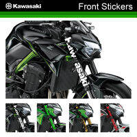 ไวนิลสะท้อนแสงรถจักรยานยนต์สติกเกอร์สีเขียวด้านหน้าส้อม Decals โลโก้สำหรับ Kawasaki Z1000 Z900 Z800 Z750 Ninja 650 Zx10r Er6n Versys