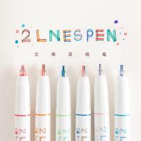 DUKEEN Creative น่ารักเส้นคู่ปากกาเครื่องหมายศิลปะ MARKER Fineliner ประดิษฐ์ตัวอักษรปากกาสมุดบันทึกปากกาปากกาวาดเขียน