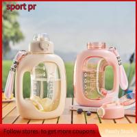 SPORT PR 1.5L ขวดน้ำกีฬา จุได้มาก พร้อมหลอดดูด ถ้วย Sippy แบบพกพาได้ พลาสติกทำจากพลาสติก ถ้วยดื่มน้ำ กิจกรรมกลางแจ้งกลางแจ้ง