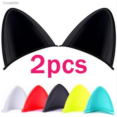 ♤ 2pcs Universal Helmet Cat Ears Decoration Motorcycle Car Driving Styling Cute Cat Ears Stickers Decor Helmet Accessories