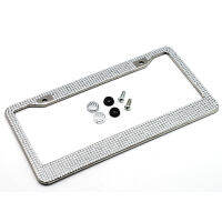 1 PC Crystal Diamond USA Car License Plate Frame Women Luxury Handcrafted Rhinestone Car Frame Plate with Screw For U.S Model