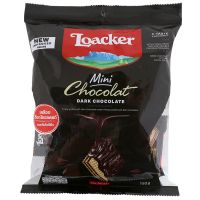 Loacker Minis Chocolate Wafer Dark Noir 152g. Fast shippingล็อคเกอร์มินิส์เวเฟอร์เคลือบช็อกโกแลตดาร์กนัวร์ 152กรัม ขนม