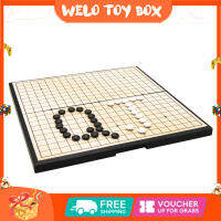 เซ็ต Weiqi เกมแม่เหล็กแบบพับได้,ชุดหมากรุกสีดำสีขาวทนทานต่อการฉีกขาดของขวัญของเล่นเกมกระดานหมากรุกปริศนา