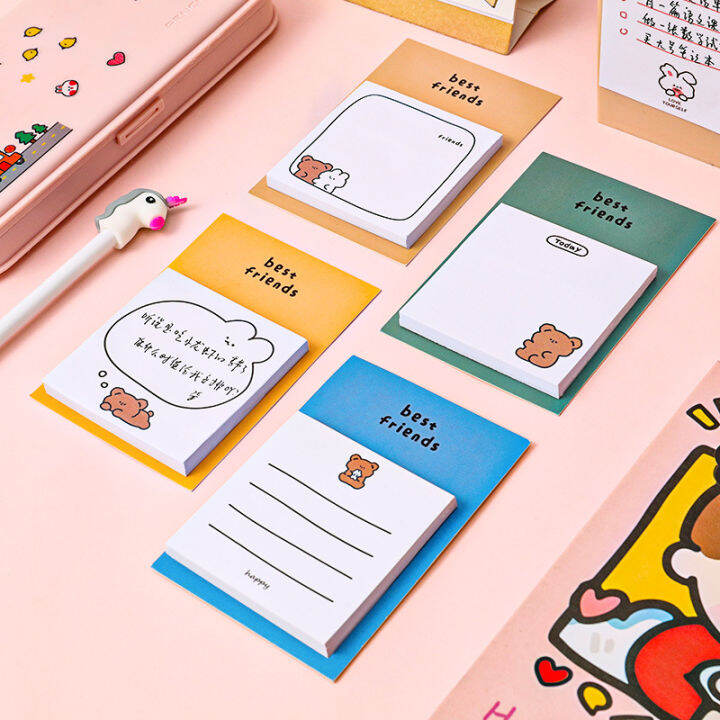 30-แผ่นน่ารักการ์ตูนหมี-sticky-notes-memo-pad-ไดอารี่เครื่องเขียน-flakes-สมุดภาพตกแต่ง-kawaii-n-ครั้ง-sticky-yrrey