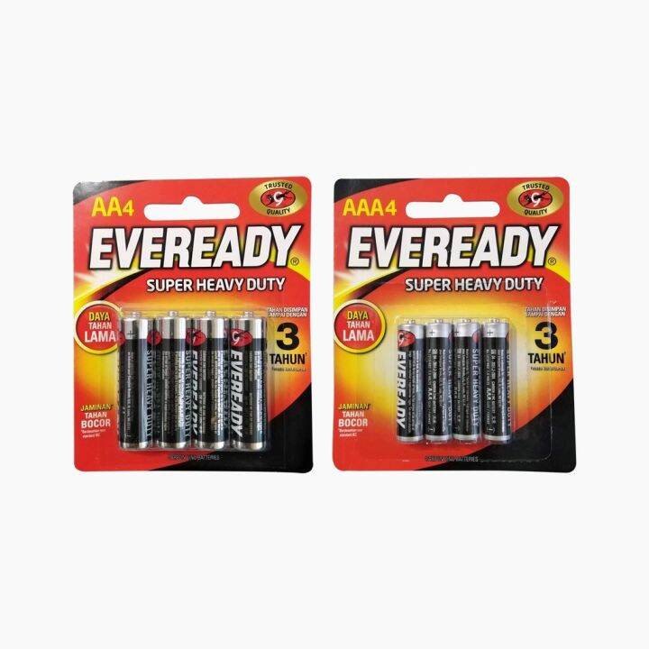 ♀EVEREADY Super Heavy Duty Battery AA AAA (pack of 4)★ Lazada PH