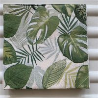 Decoupage paper napkins elegant tissue vintage towel green monstera flower leaf birthday wedding party beautiful hotel decor 20