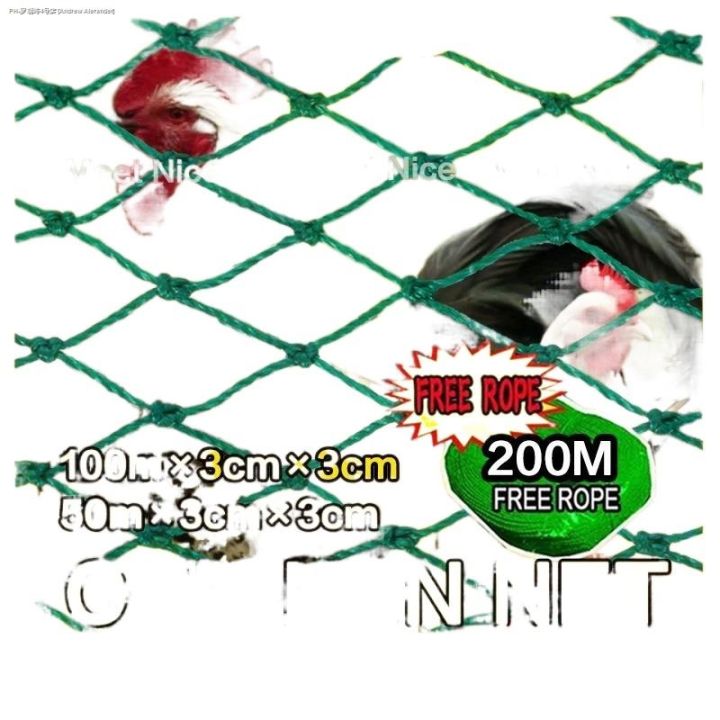 Free rope】50/100M Chicken Net Range Net For Chicken Lambat Outdoor Defense  Bird Net Poultry Net ❐♝