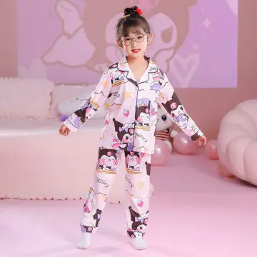 Sanrioes Anime Cinnamoroll Kuromi Children Pajamas Sets Cartoon Kawaii Boy  Girl Sleepwear Kids Home Clothing Thermal Underwear