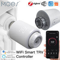 Moes Tuya สมาร์ท WiFi Thermostatic หม้อน้ำวาล์ว Actuator อุณหภูมิความร้อน Controller Alexa Voice รีโมทคอนล