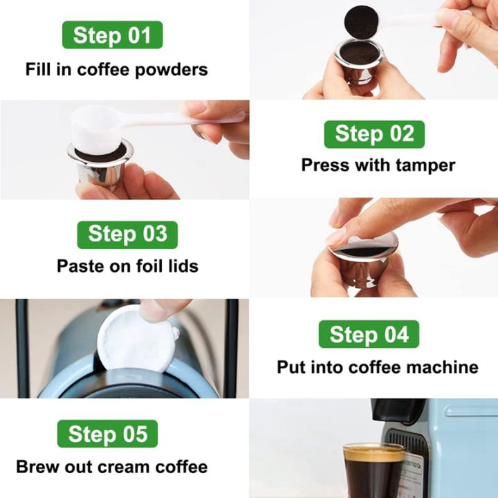 reusable-capsules-6pcs-refillable-espresso-pods-stainless-steel-coffee-pods-coffee-capsule-filter-metal-for-nespresso-line