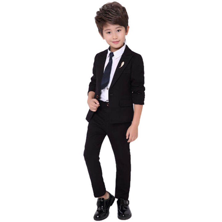 4pcs-boys-formal-set-jacket-pants-tie-brooch-set-kids-formal-suit-long-sleeve-blue-red-blazer-children-birthday-party-school-speech-event-wedding-clothing