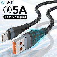 OLAF 5A สายเคเบิล USB C,ข้อมูลโทรศัพท์มือถือไมโครชาร์จที่รวดเร็วสาย USB ประเภท C สายสำหรับ iPhone 11 13 Pro Max สายเคเบิลหลอดไฟแอนดรอยด์