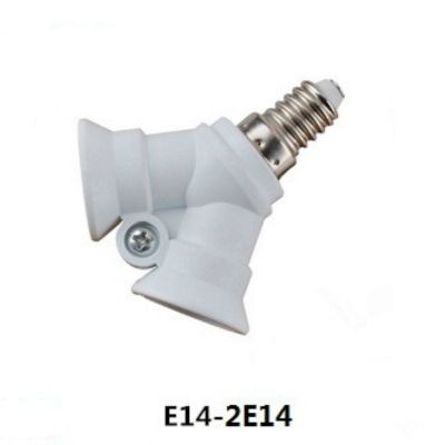 【YF】¤☞✉  2 In 1 Lamp Holder Converters Adjustable Socket Base Bulb Extender E14 To 2E14 Lighting Converter