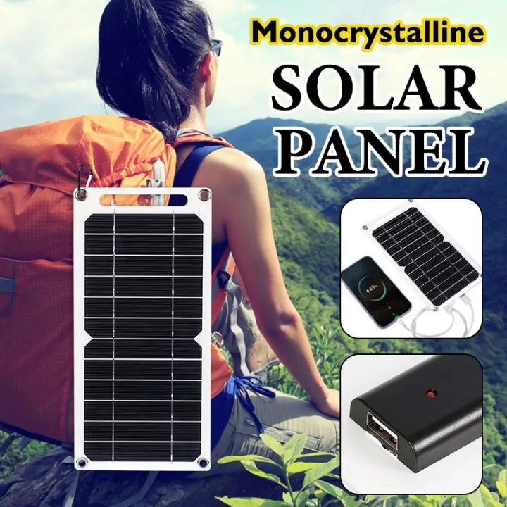 20W 5V Outdoor Monocrystalline Solar Panel USB Solar Cell Phone Charger