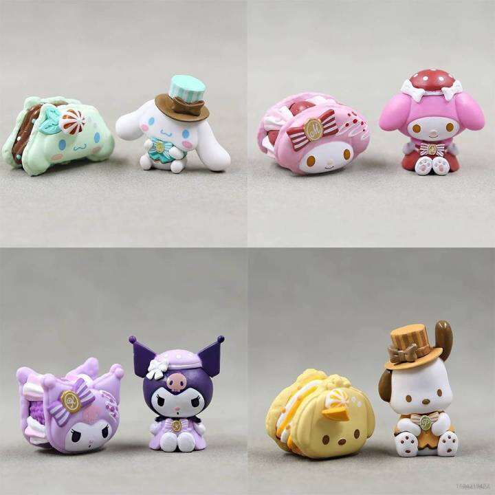 ns3-โมเดลฟิกเกอร์-sanrio-action-figure-cream-cake-macaroon-kuromi-melody-cinnamoroll-pochacco-ของเล่นสําหรับเด็ก-2-ชิ้น