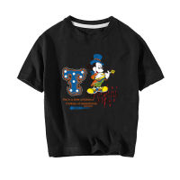 Mickeys เสื้อยืดคอกลมเด็กเด็กผู้ชายเด็กผู้หญิงฤดูร้อนผ้าฝ้ายแขนสั้นหลวม0000การ์ตูน/อนิเมะ