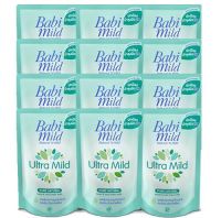 สบู่เหลว เบบี้มายด์ (Babi Mild) อัลตร้ามายด์ เพียว แนชเชอรัล - เฮด แอนด์ บอดี้ เบบี้ บาธ ถุงเติม 380 มล. (แพ็ค12ถุง)