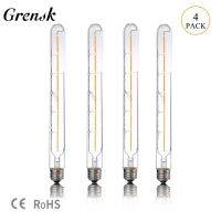 Grensk โคมไฟ Led T30 300มม. ท่อยาว6วัตต์ไส้หลอด Led หลอดไฟเอดิสันหลอดแก้วใส E27 2700K 220V ไม่หลอดไฟแอลอีดีปรับความสว่างได้