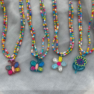 FJSL Vòng cổ hạt đầy màu sắc phong cách mới cho phụ nữ Cặp đôi dây chuyền thumbnail