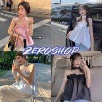 Zero shop?พร้อมส่ง? (Zero-60129) เสื้อสายคล้แงคอ ผ้าชีฟอง น่ารักเกาหลีเบาๆ เว้าหน้าเล็กๆ